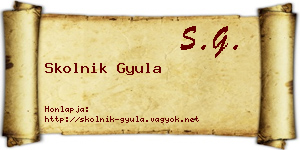 Skolnik Gyula névjegykártya